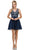 Dancing Queen - 2124 Illusion Cutout Chiffon Cocktail Dress in Blue
