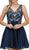 Dancing Queen - 2124 Illusion Cutout Chiffon Cocktail Dress in Blue