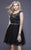 Shail K - 21240 Cap Sleeve Beaded Tulle Cocktail Dress In Black