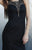 Shail K - 21241 Ornate Geo-Motif Illusion Sheath Dress In Black