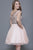 Shail K - 21243 Cap Sleeve Beaded Illusion Scoop Dress In Pink