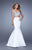 La Femme - 21243 Two Piece Beaded Mermaid Dress in White
