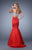 La Femme - 21243 Two Piece Beaded Mermaid Dress in Red
