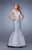 La Femme - 21243 Two Piece Beaded Mermaid Dress in Gray