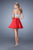 La Femme - 21244 Embellished Sweetheart A-line Dress In Red