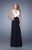 La Femme - 21245 Sleeveless Plunging Two Tone Evening Gown In Black and White