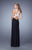 La Femme - 21245 Sleeveless Plunging Two Tone Evening Gown In Black and White
