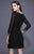 Shail K V Neck Beaded Long Sleeves Dress 21248 In Black