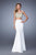 La Femme - 21250 Two Piece Embroidered Sheath Dress In White and Gold