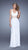 La Femme - 21262 Bejeweled V-neck A-line Dress In White