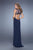 La Femme - 21266 Embellished Illusion Jewel Sheath Dress In Blue
