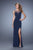 La Femme - 21266 Embellished Illusion Jewel Sheath Dress In Blue