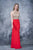 Nina Canacci - 2126 Illusion Geo-Halter Sheath Gown In Red and Gold