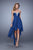 La Femme - 21274 Ruched High Low A-line Dress In Blue