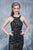 Nina Canacci - 2127 Jewel Neck Fitted Lace Evening Gown In Black and Neutral