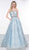 Colors Dress - 2127 Lace Applique Semi-Sweetheart A-line Dress In Blue