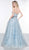Colors Dress - 2127 Lace Applique Semi-Sweetheart A-line Dress In Blue
