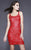 Shail K - 21288 Sequined Square Sheath Dress In Red