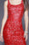 Shail K - 21288 Sequined Square Sheath Dress In Red