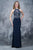 Nina Canacci - 2128 Embroidered Illusion Halter Sheath Dress In Blue