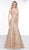 Colors Dress - 2128 Jewel-Studded Lace Trumpet Gown In Nude