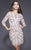Shail K - 21290 Sequined Off Shoulder Long Sleeves Dress In Rose