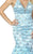 Blush - X007 Embellished Deep V-neck Mermaid Gown In Blue