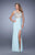 La Femme - 21303 Embroidered Sheer Bateau Sheath Dress in Green
