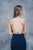 Nina Canacci - 2130 Embroidered Illusion V-neck Sheath Dress In Blue and Gold