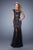 La Femme - Embellished Illusion Bateau Trumpet Dress 21318 In Black and Neutral
