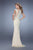Gigi - 21319 Embroidered Lace Illusion Bateau Gown In Yellow