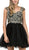 Cap Sleeved Bejeweled Cocktail Dress - ADASA