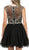 Cap Sleeved Bejeweled Cocktail Dress - ADASA