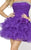Blush - X001 Strapless Ruffled Cocktail Dress In Purple