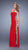 La Femme  - 21338 Jeweled Strap Panel Gown in Red