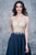 Nina Canacci - 2133 Scalloped Plunging Illusion Gown In Blue