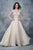 Nina Canacci - 2133 Scalloped Plunging Illusion Gown In Neutral