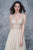 Nina Canacci - 2133 Scalloped Plunging Illusion Gown In Neutral