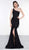 Colors Dress - 2133 One Shoulder High Slit Mermaid Gown In Black