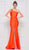 Colors Dress - 2133 One Shoulder High Slit Mermaid Gown In Orange
