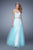 La Femme - 21341 Strapless Tulle Overskirt Gown In Blue and White