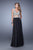 La Femme - 21342 Two Piece Deep V-neck A-line Dress In Black