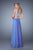 La Femme - 21342 Two Piece Deep V-neck A-line Dress In Blue and Purple