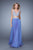 La Femme - 21342 Two Piece Deep V-neck A-line Dress In Blue and Purple