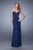 La Femme - 21343 Plunging Sweetheart Jersey Evening Gown In Blue