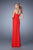 La Femme - 21343 Plunging Sweetheart Jersey Evening Gown In Red