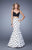 La Femme - 21348 Two-Piece Polka Dot Evening Gown In White and Black