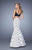 La Femme - 21348 Two-Piece Polka Dot Evening Gown In White and Black
