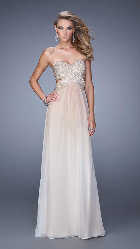 La Femme - 21351 Prom Dress in Nude