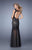 La Femme - 21356 Sleeveless Lacy Mermaid Evening Gown In Black and Neutral